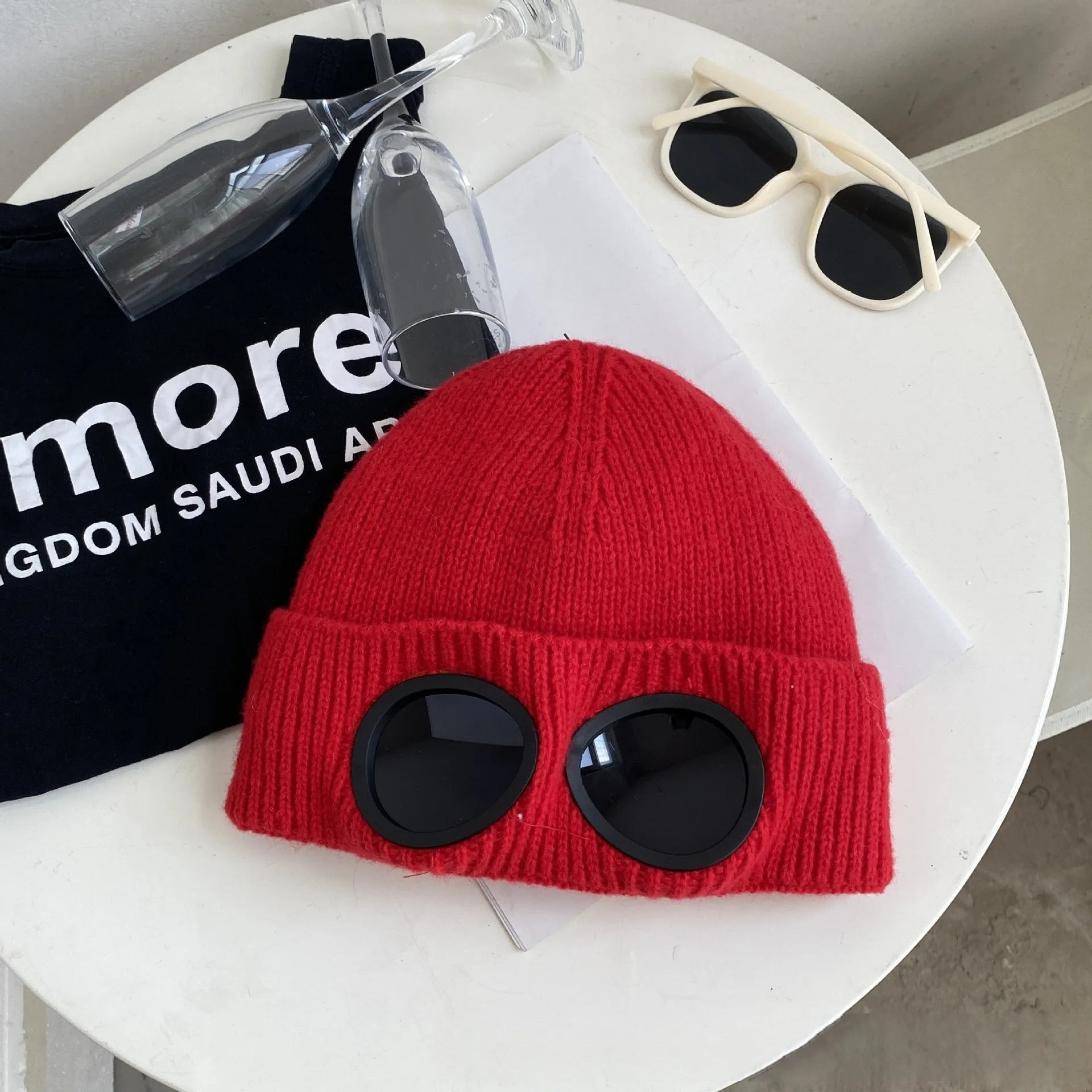 Ski Snowboard Accessories Windproof Mirror Ski Cap Padded Warm Fashion Simple Daily Ski Dual-use Fall and Winter Fashion Single Product Wool Cap Windbreak