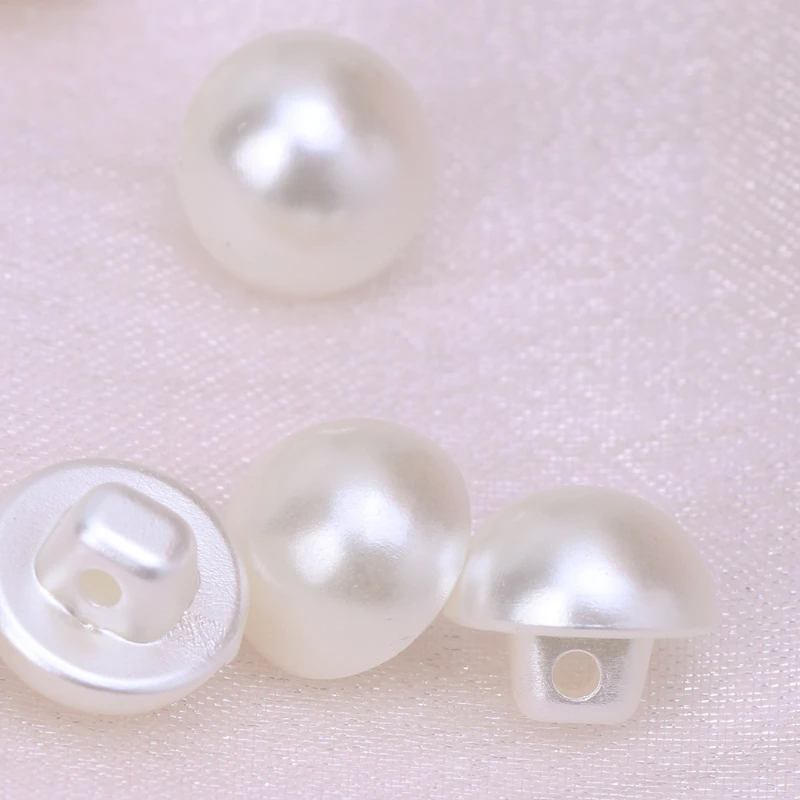 448B 50Pcs Faux Pearl Buttons Fit Sewing Scrapbook Backhole Sewing Crafts 10/11.5mm 6