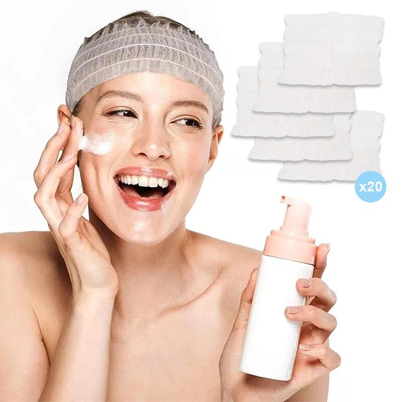 Eurica, fascia per capelli, fascia per capelli, fascia per capelli, asciugamano antiscivolo, elastica, lavabile, per viso, trattamento facciale, sport, confezione da 6