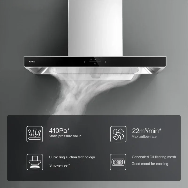 Range Hood for Kitchen 22m&sup3;/min European Style Exhaust Hood Hand Wave Intelligent Control Kitchen Extractor 90cm