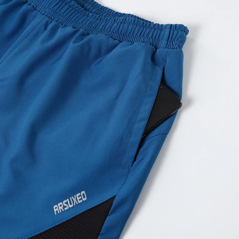 ARSUXEO Running Shorts Men Summer 2 in 1 Beach Bottoms With Pocket Jogging Pants Fitness Trainning Sportswear Gym Shorts B208 4
