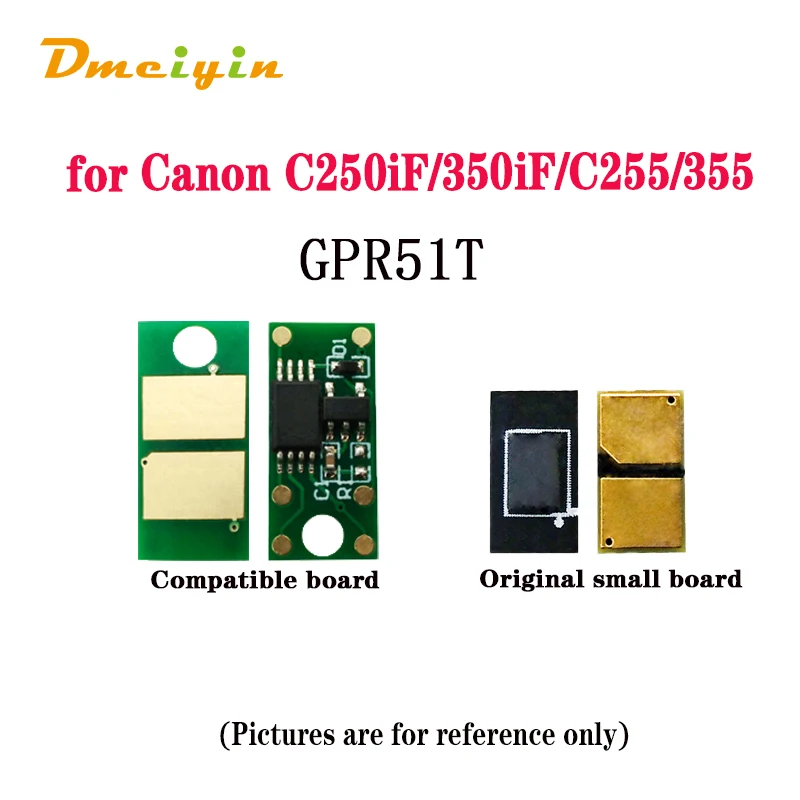 

Original/Compatible USA/ASIA Version GPR51T/NPG65T/K/C/M/Y Toner Chip for Canon image RUNNER C250iF/350iF/C255/355