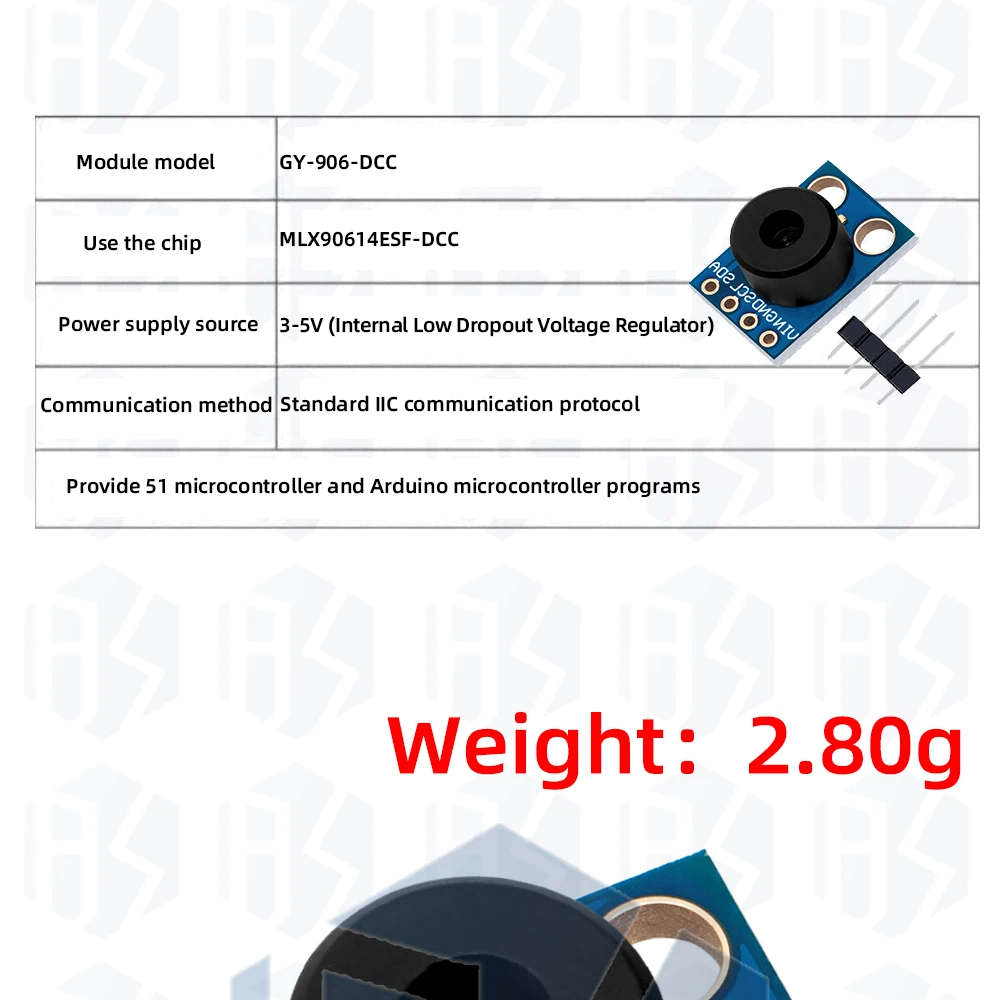 1 ~ 5PCS GY-906-BCC-BAA-MLX90614ESF Neue MLX90614 Kontaktlose Temperatur Sensor Modul Für Arduino Kompatibel EGBO – Detail 7