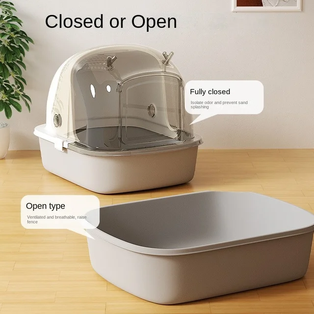 Warming Cat Litter Box Oversized Enclosed Cat Toilet Cat Poop Box Drawer Style Flip Cover Splash Proof And Odor Proof Cat Supply 2