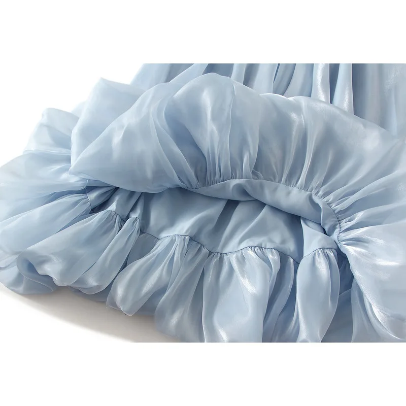 New In 2025 Summer Skirt For Women Bud Korean Fashion Sweet Female Luxury Design Solid Color Midi Long Elegant Skirts 6