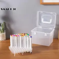 Transparent Marker Box Storage Box 80pcs Plastic Transparent Box Portable Watercolor Marker Box Case School Supplies 1