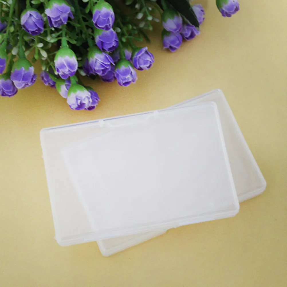2Pcs 플라스틱 명함 홀더 주최자 신용 ID 카드용 휴대용 이름 케이스 구성 요소 보관 상자 전문 사무실