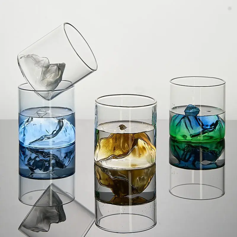 

Japanese 3D Mountain Cup Shot Glasses Cocktail Whisky Beer Glass Drinking Water Coffee Tea Wine Cups Espresso Mugs Gift Barware
