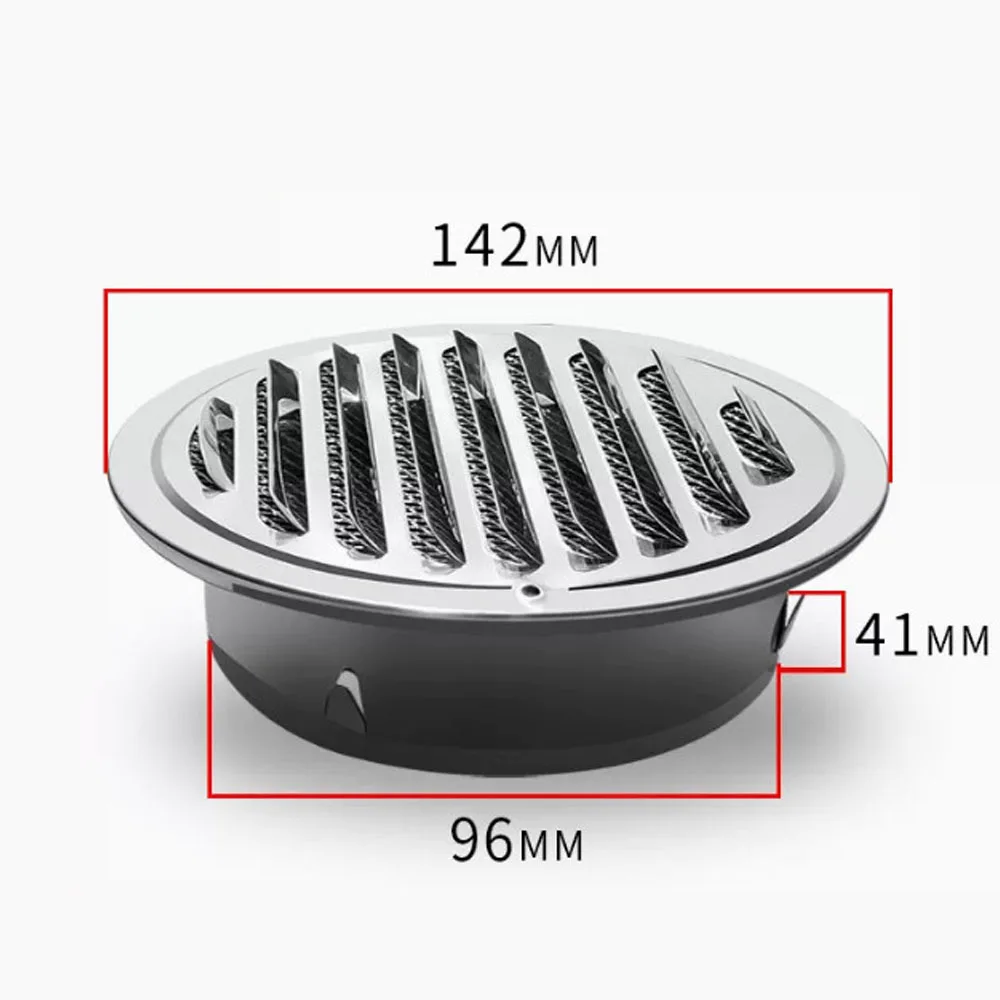 304 Flat Head Stainless Steel Cowl Vent Duct Exhaust Grille Rat-proof Smoke Exhaust Pipe Outside Wall Toilet Outlet Cover