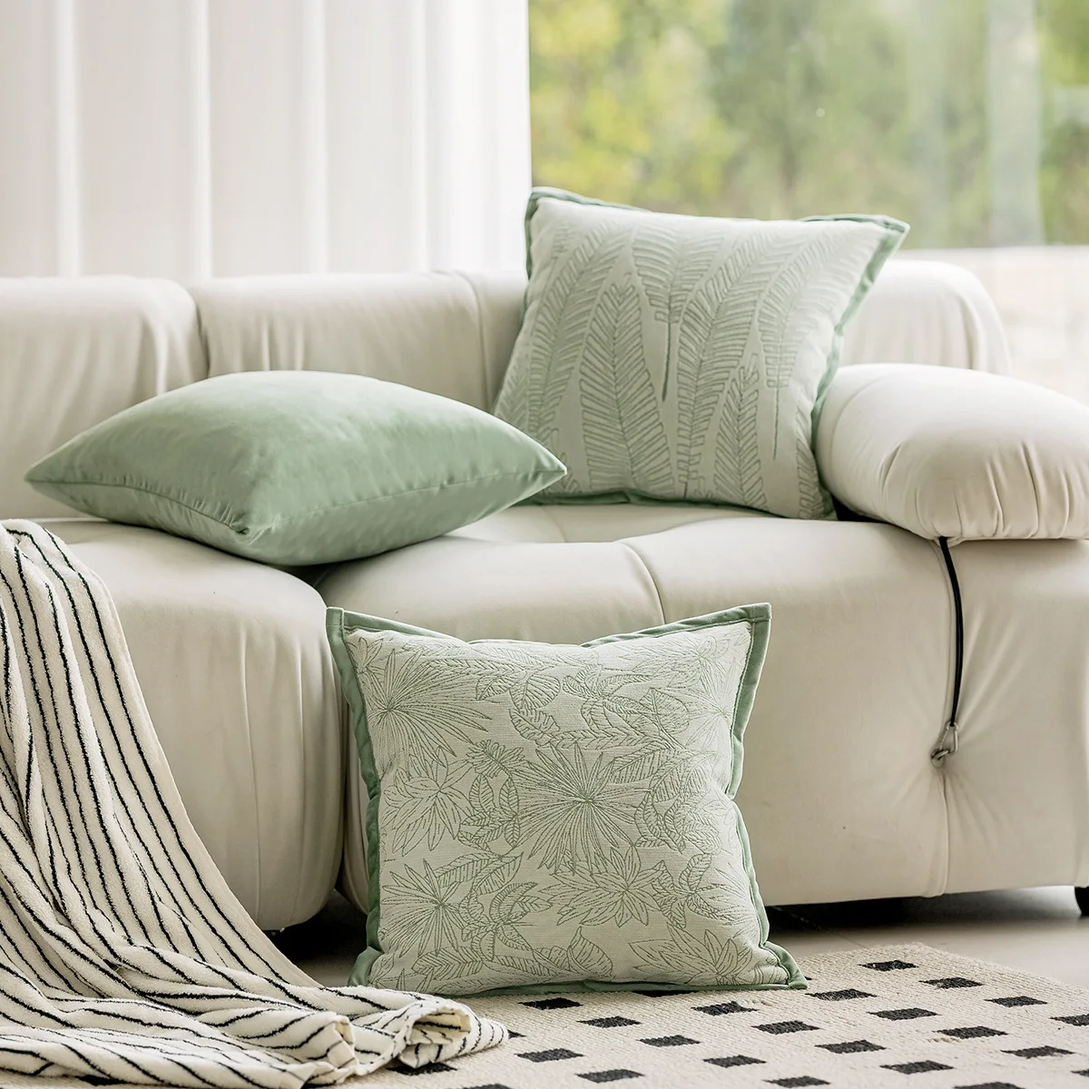 Sage Chenille Cushion Cover