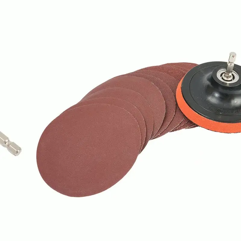 Produktbild von Schleifscheiben-Set 100 Mm Klett | 10 Scheiben Körnung 60–240 + M10 Adapter Für Polieren & Reinigen – Max. 10.000 U/min