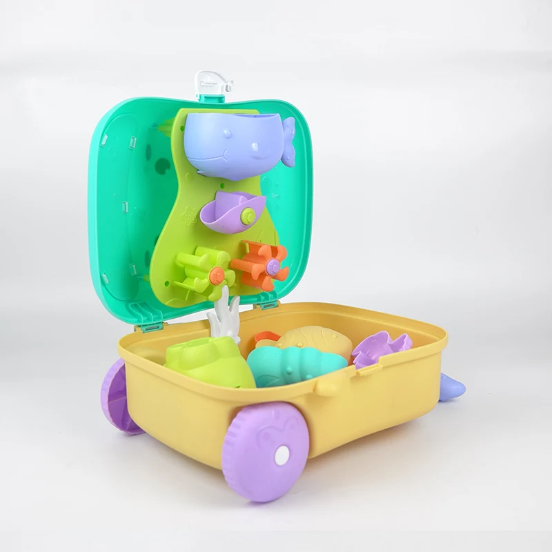Children's summer beach toy set Whale luggage trolley case summer sand shovel outdoor water toy 4
