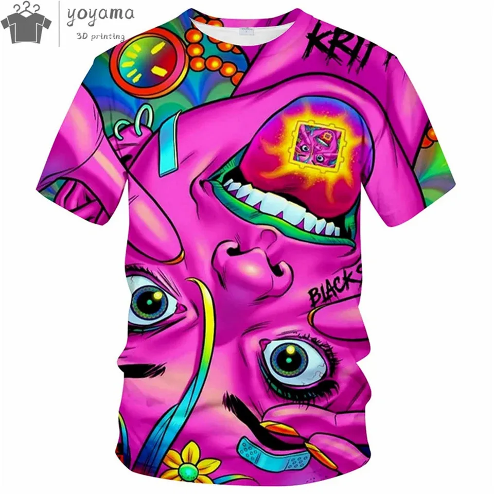 Trippy T-shirt 3D Print Snbidmk T-shirt Unisexe Trippy Imprimé 3D Psychédélique Mode Wasbaar Machine 3D Gedrukt Psychedelisch Shirt Grappig Patroon Losse Fit