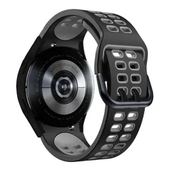 Two-Tone No Gap Silicone Watch Strap - Premium Design for Watch 7 40mm 44mm (Black grey)