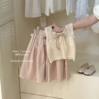 Girls Hollow Knit Summer Set 1