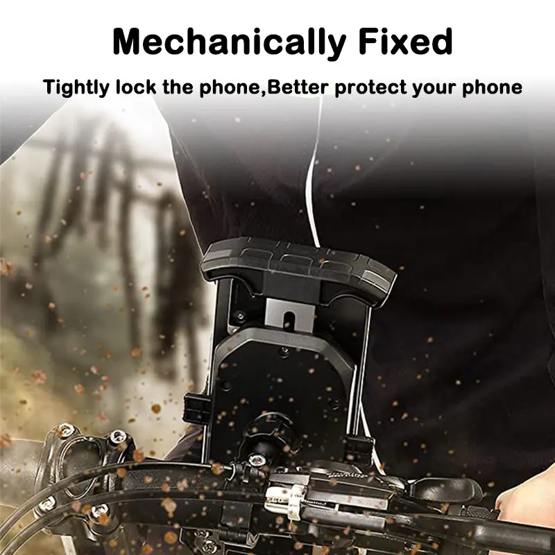 Motorcycle Phone Holder QC3.0 USB Charging Mount Stand 15W Wireless Charger Handlebar 360 Rotatio Bracket Bike Cellphone Support