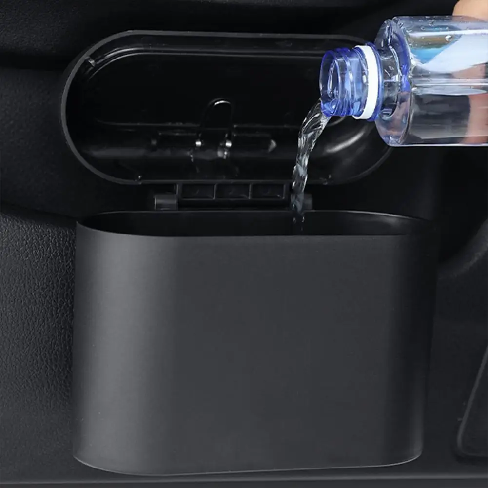 Leak-proof Vehicle Garbage Waterproof Car Trash Bin with Lid Mini Hanging Dustbin for Vehicle Home Office Garbage Organizer