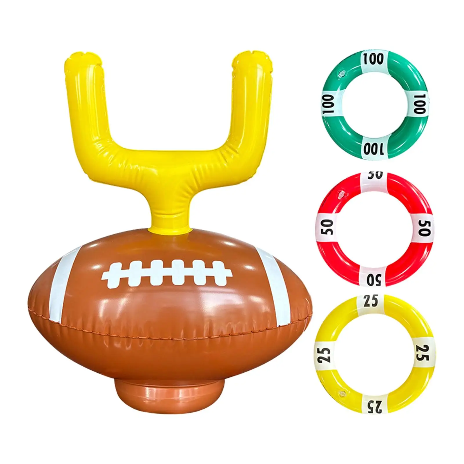 Football Ring Toss Hat Team Games Inflatable Toy Throwing Ring Set Ring Toss Games Set for Xmas Outdoor Birthday Carnival Adults