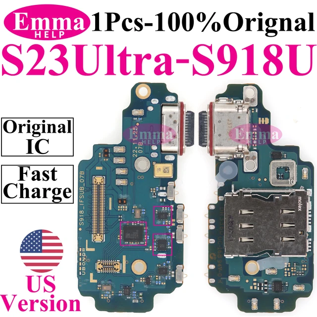 لوحة منفذ شحن USB ، موصل قفص الاتهام ، كابل مرن لهاتف smansun S23 ، S22 Plus ، S21 ، S24 Ultra ، G991U ، S906U ، S918U ، S906U ، إصدار G991 US