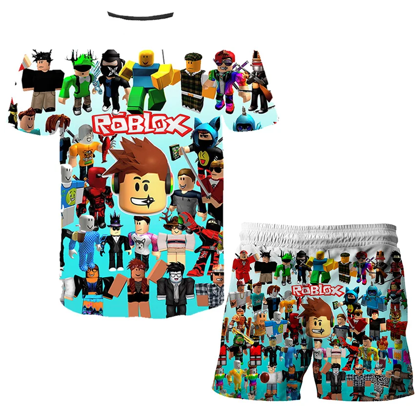 Boys Robloxing T-Shirt Kids Shorts Set 3D Fashion Baby Casual Short Sleeves Print T-shirt For Boy Summer Children Tops+Pant |