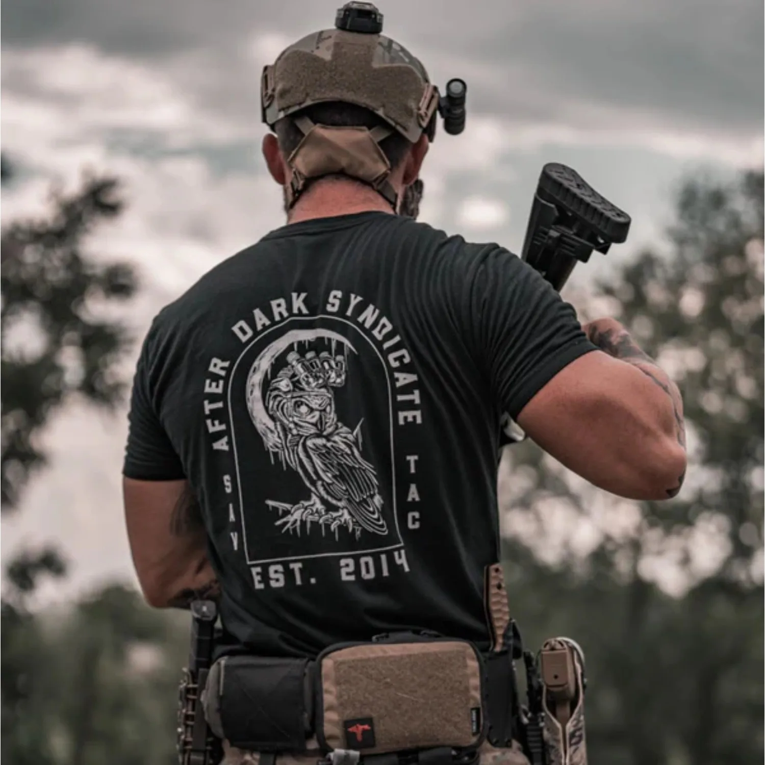 Men Clothes Casual Tactical T-Shirts Streetwear 100% Cotton Loose Tops Breathable Comfortable Tee Military Enthusiast - 2