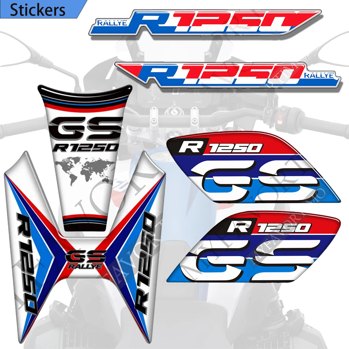 

For BMW R1250GS R1250 R 1250 GS LC HP Rallye 2019-2022 Motorcycle Tank Pad Stickers Decal Rally Fairing Fender