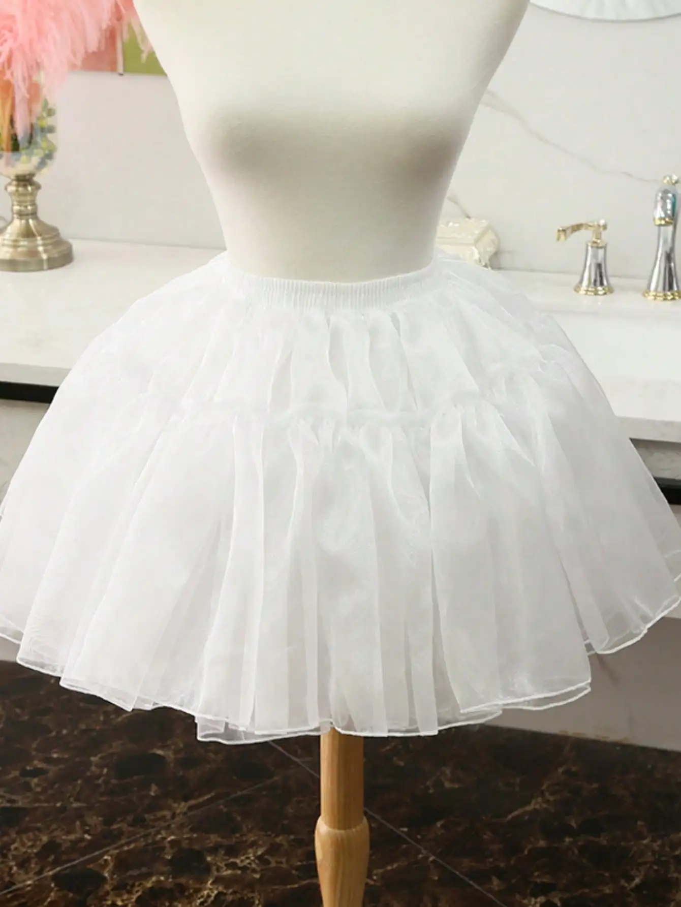White Black Puffy Tulle Lolita Underskirt Women Cosplay Ballgown Kids Bridal Boneless Petticoats Tutu Dress