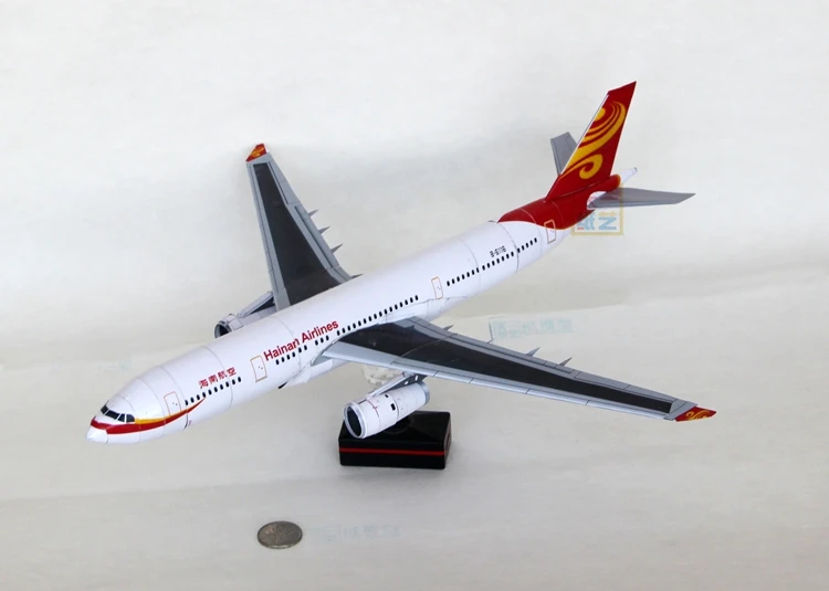 Hainan Airlines A330 Aircraft 3D Paper Model DIY Puzzle Manual Course Origami Toy Aviation Papercraft Art