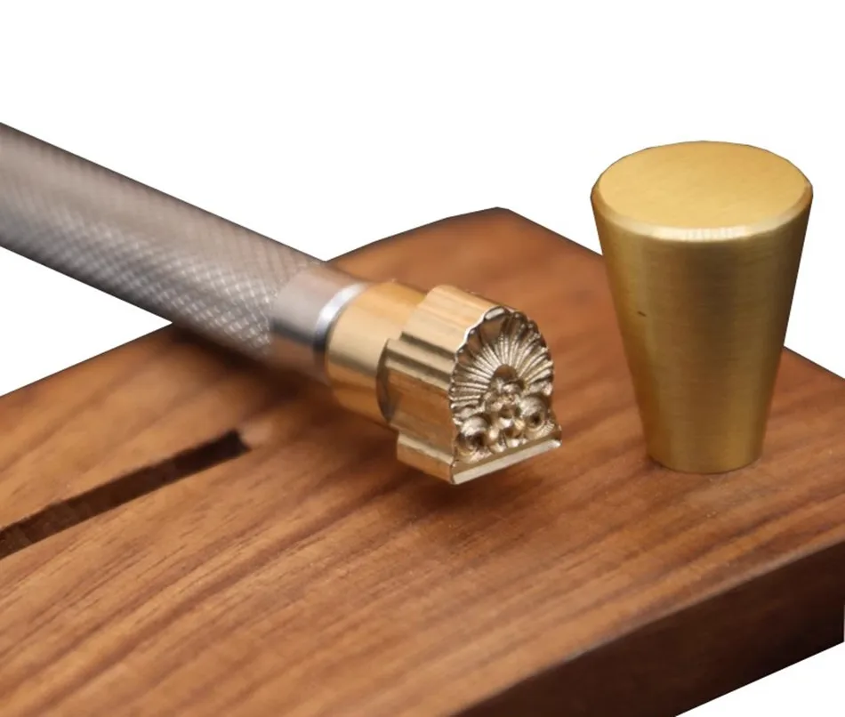 Handmade Leather Stamp 9.5x12mm, Stainless Steel & Brass Metal Embossing Tool, Traditional Pattern DIY Mold For Leather Craft