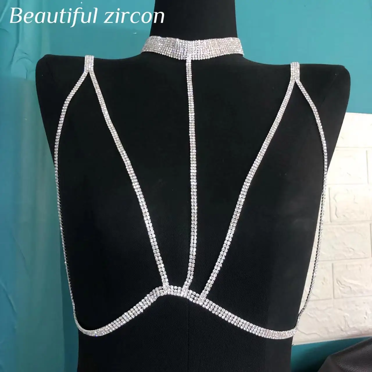 Sexy women's body jewelry bra chain shining crystal bra luxury Rhinestone beach bikini jewelry accessories gifts