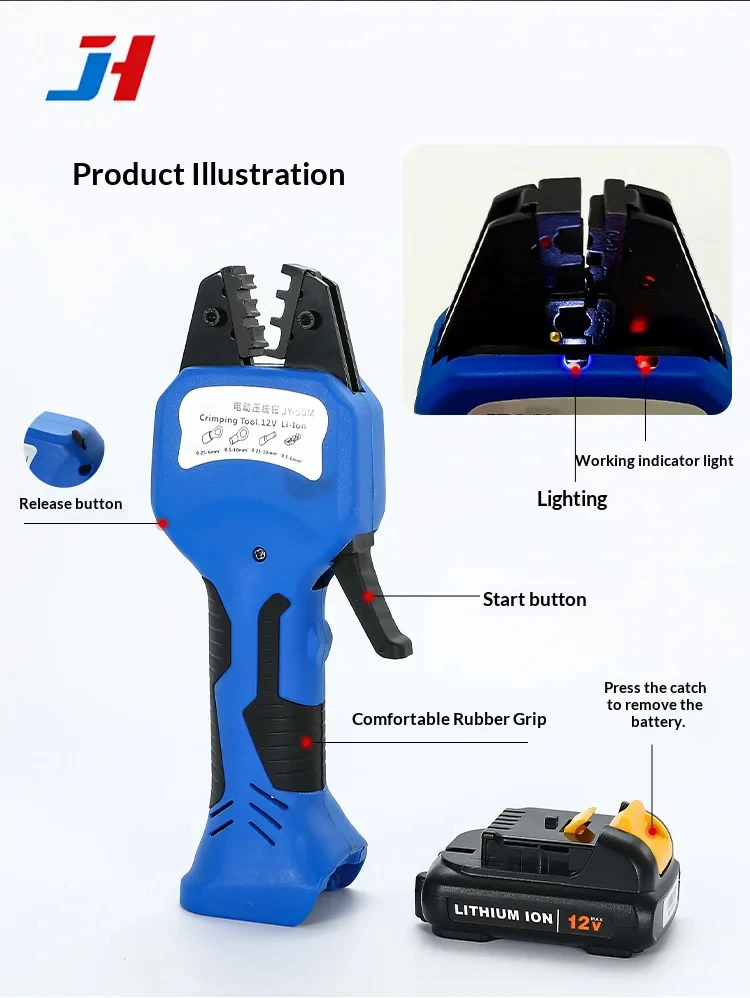 JH-50M Charging Type Terminal Crimping Pliers Mini Lithium Battery Compression T