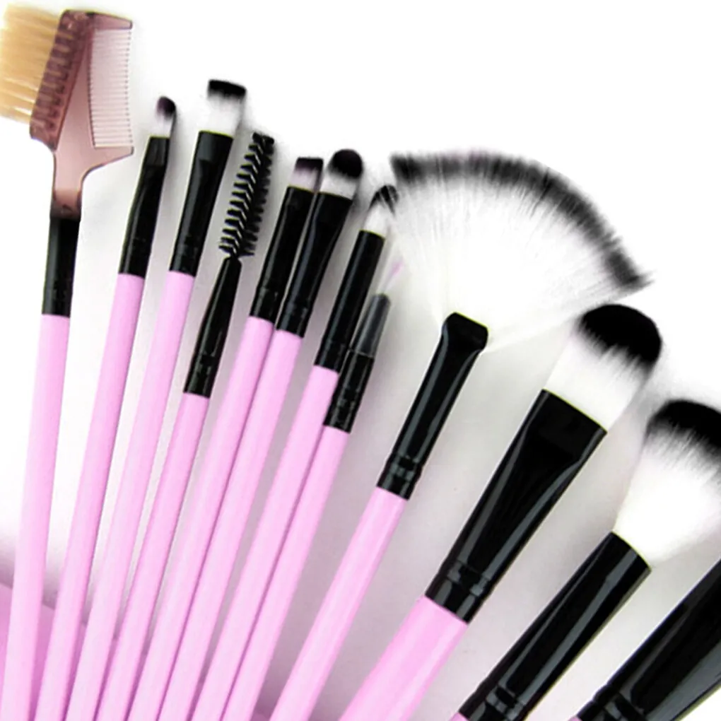 Women Girls 12Pcs Make Up Brush Set Fan Foundation Makeup Brush Kit Portable Cosmetics Tool