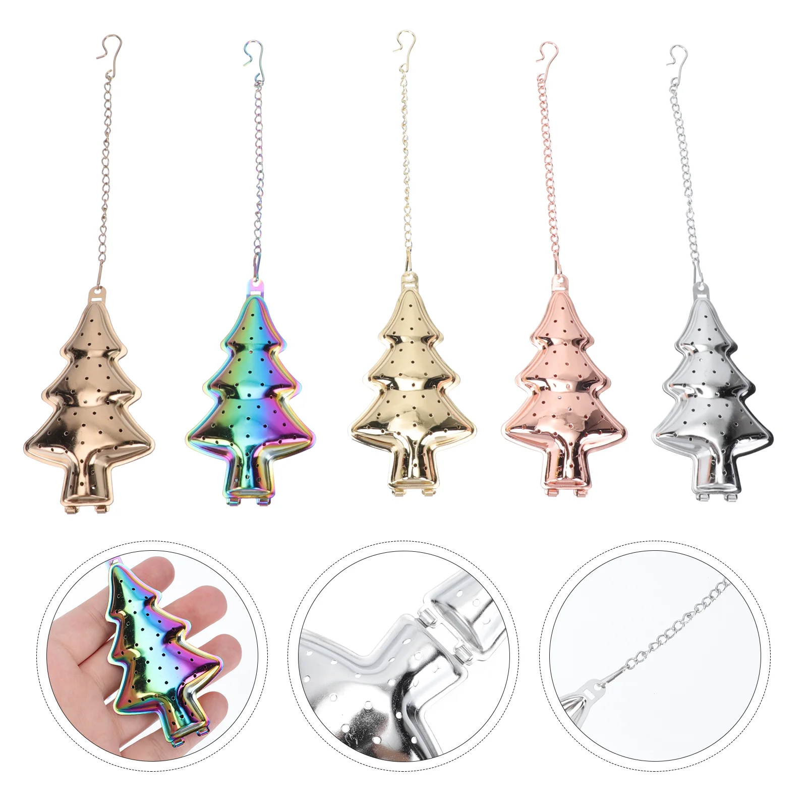

Christmas Tree Tea Strainer Xmas Hanging Strainers Household Kitchen Filter Stainless Steel Loose Leaf Leak Home