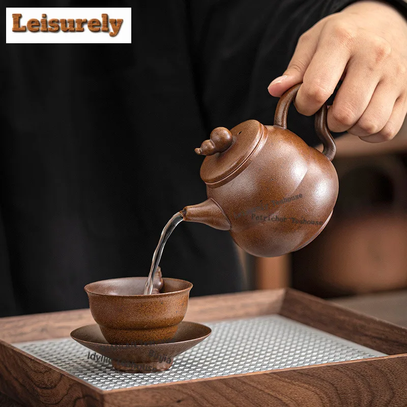 180ML Sauce Glaze Gourd Teapot Creative Tea Infuser Pot Tea Making Kettle with Ball Hole Flower Tea Drinkware Accessories Craft