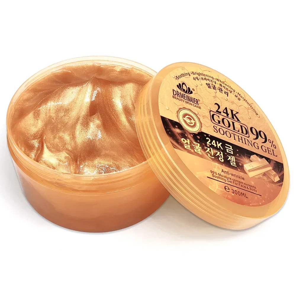 Facial cream 300ml 24K Gold Soothing Facial Gel Moisturizing Wrinkle Free Skin Care Lightening Oil-control Exfoliate Cream