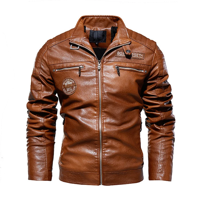 Maxulla Winter Men\'s PU Jackets Fashion Mens Hip Hop Motorcycle Leather Coats Casual Slim Business Leather Coat Mens Clothing