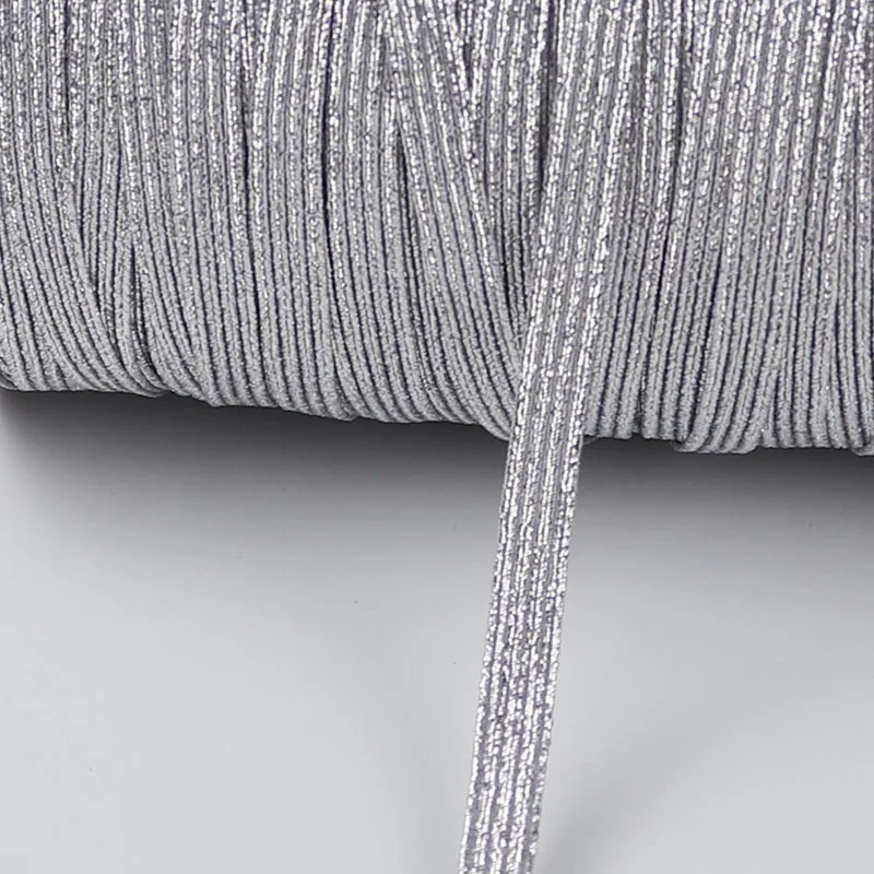 5 Meters 3/6/9mm Glitter Elastic Band Rubber Band Stretch Rope For Sewing Fabric DIY Handmade Garment Accessories