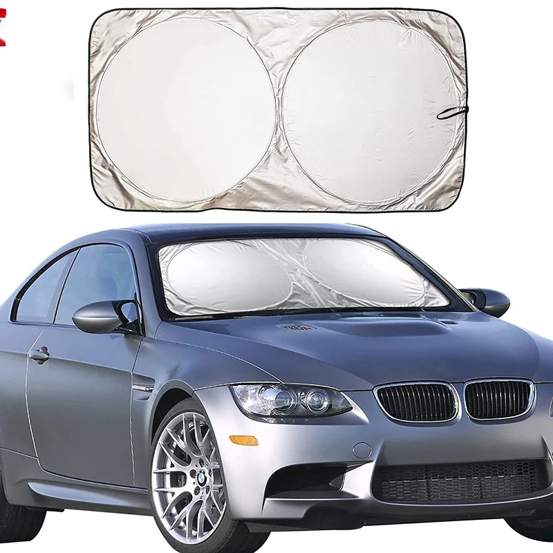 

Car Windshield Sunshade Front Window Sunshade Double Circle Sunshade Silver Foil Anti-UV Reflector For Auto Parts