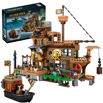 Pirate's Wharf Center Building Blocks Set, Car Home Decoration Crafts,Craft Toys,DIY Toys,Animation Derivatives,Children Toys 1