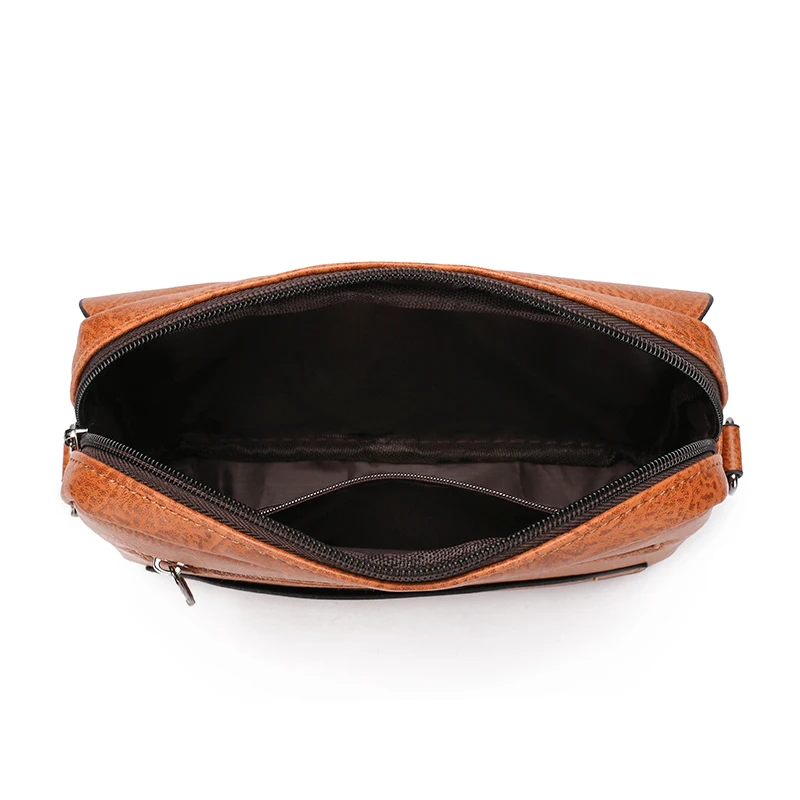 Vintage Solid Color Leather Card Bag Wallet Men's Handbag Shoulder Bag Sacoche Homme Messenger Bolso Hombre For Men