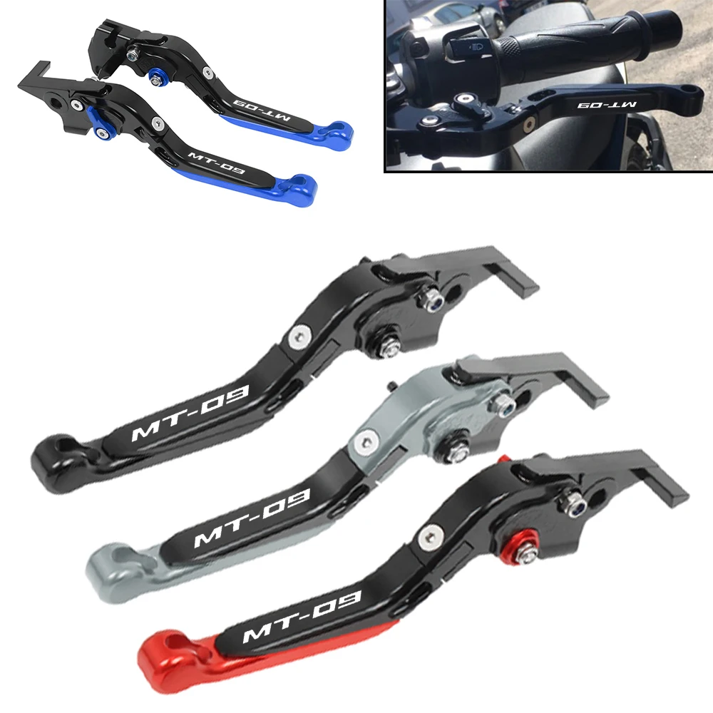 Motorcycle Brake Lever Motorcycle Clutch Cable Adjuster For Yamaha MT-09 MT09 MT 09 FZ09 XSR900 Tracer900 GT 2014- Motorcycle CNC Adjustable Folding Extendable Brake Clutch Levers