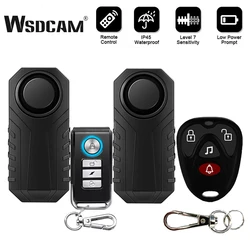 WSDCAM Waterproof Bike Alarm Remote Control Wireless Anti Lost Warning Alarm Sensor Motorcycle Car Alarm Security Protection