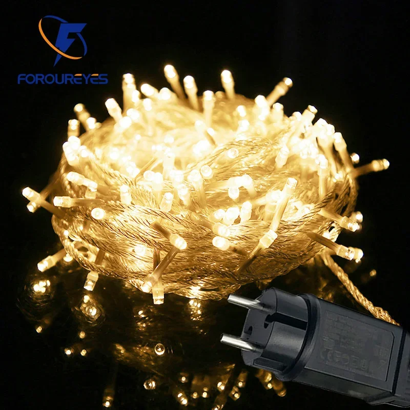 Ghirlanda Luminosa Con 360 LED Bianco Freddo Decorazione Natalizia 12m Ip44 Nero