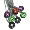 New Trendy Brand Cross Round Brand Dripping Oil Pendant Necklace Hip Hop Niche Design Personality Net Red Same Necklace 3