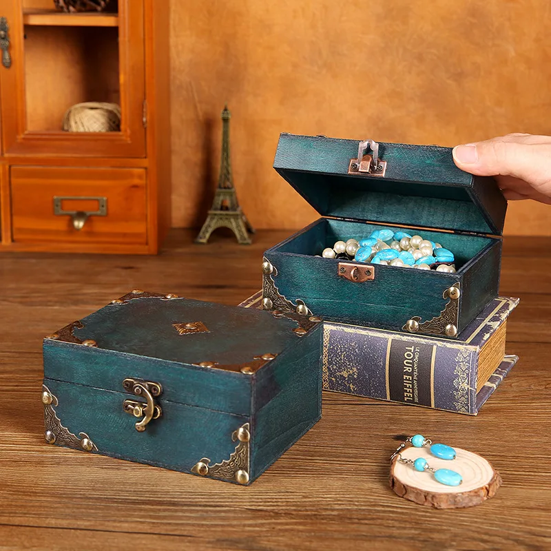 Small Vintage Jewelry Storage Box, Treasure Chest & Storage