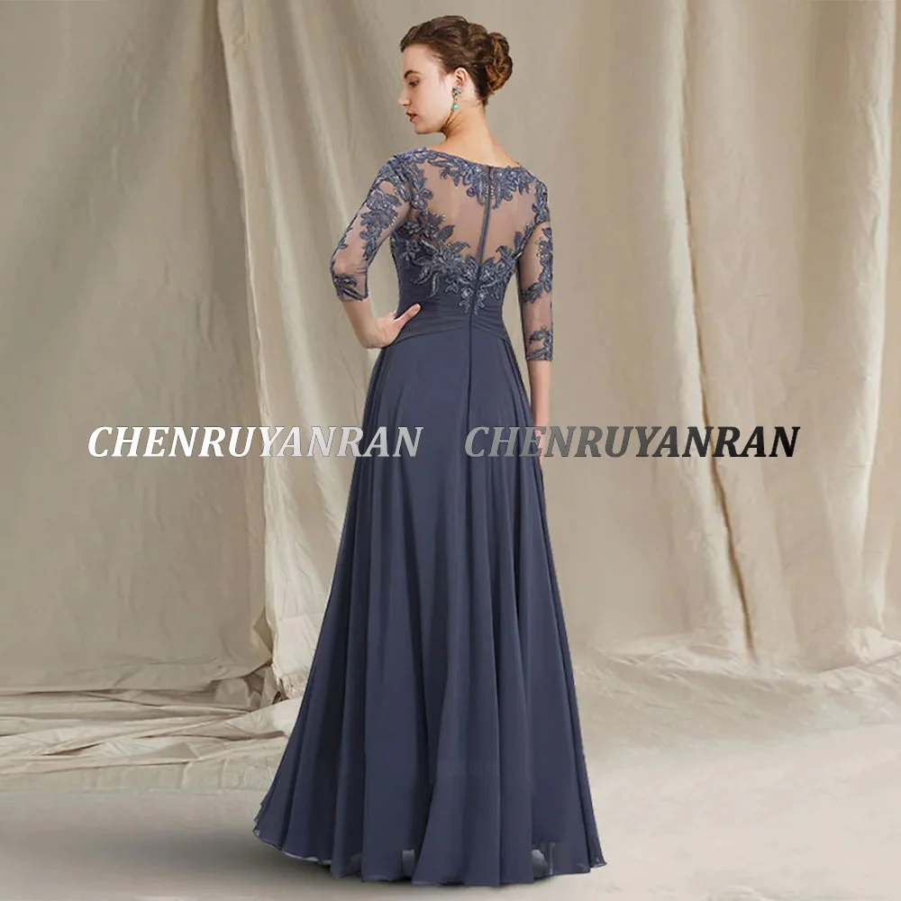 Mother bride dresses women party dresses Chiffon Mother of the Bride Dresses Lace Applique A-Line Wedding Guest Gowns Beaded Elegant Dress Women for Wedding Party