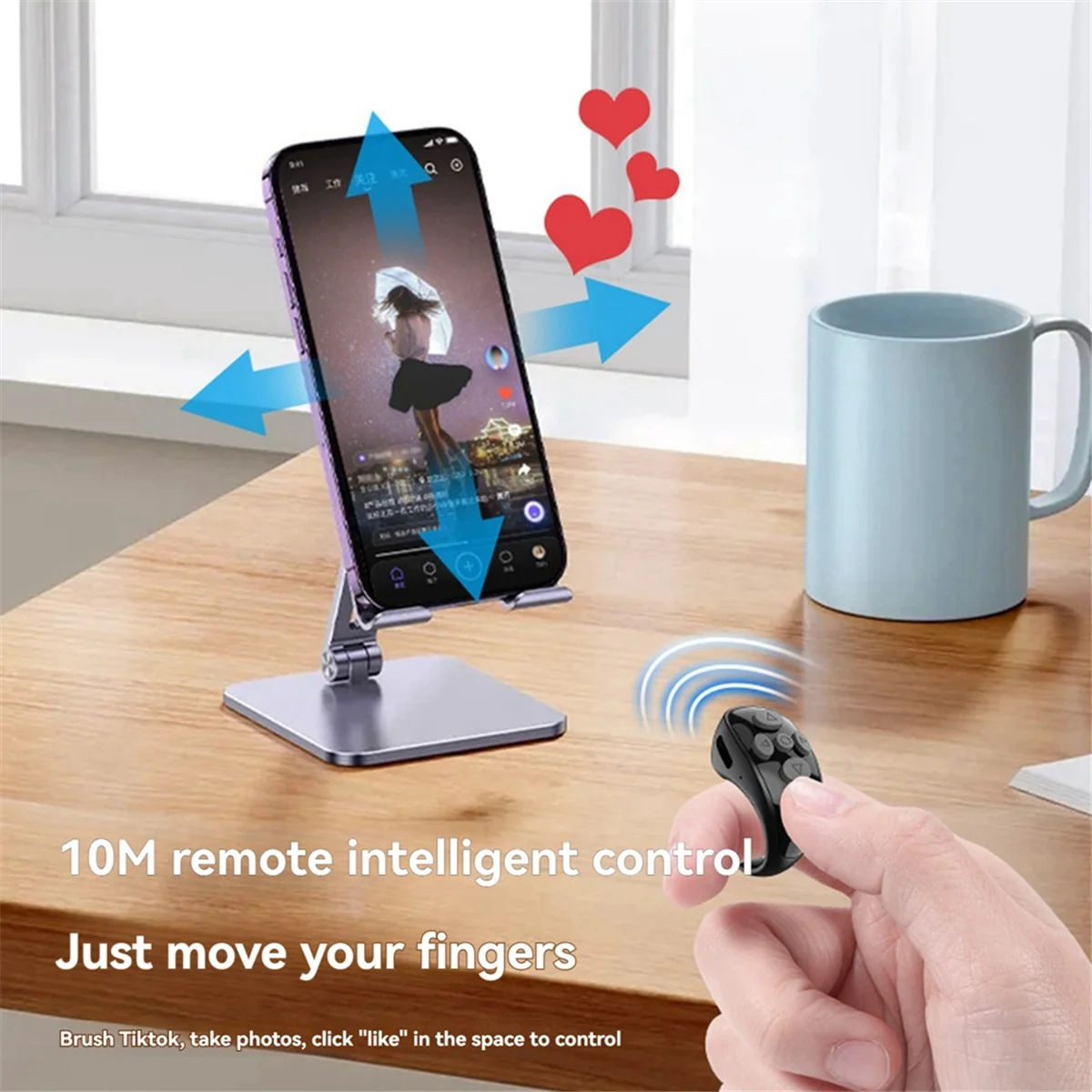 【Pre-order】 Good sales Ring Controller E-Book Page Turner Remote Control Ring Music Video Controller for Tiktok IOS Laptop White.