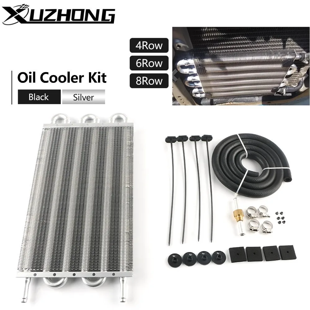 4 Row 6 Row 8 Row Universal Aluminum Remote Transmission Oil Cooler Auto-Manual Radiator Converter Kit Toc-1001
