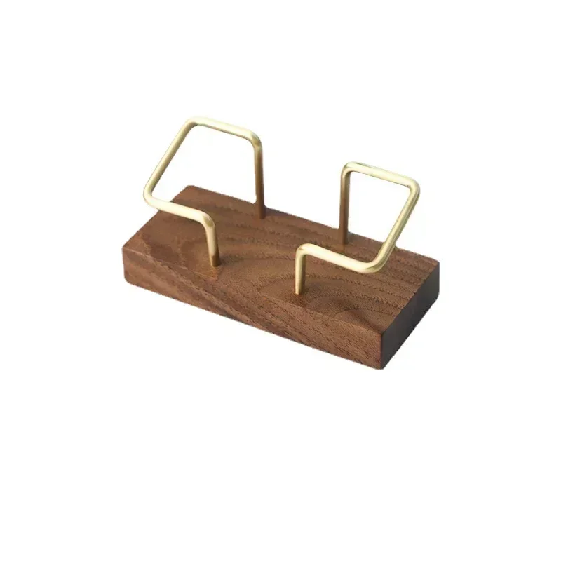 Card Holder Business Organizer Office Desk Display Stand Memo Counter Accessories Tabletop Shelf Home Wooden Storage