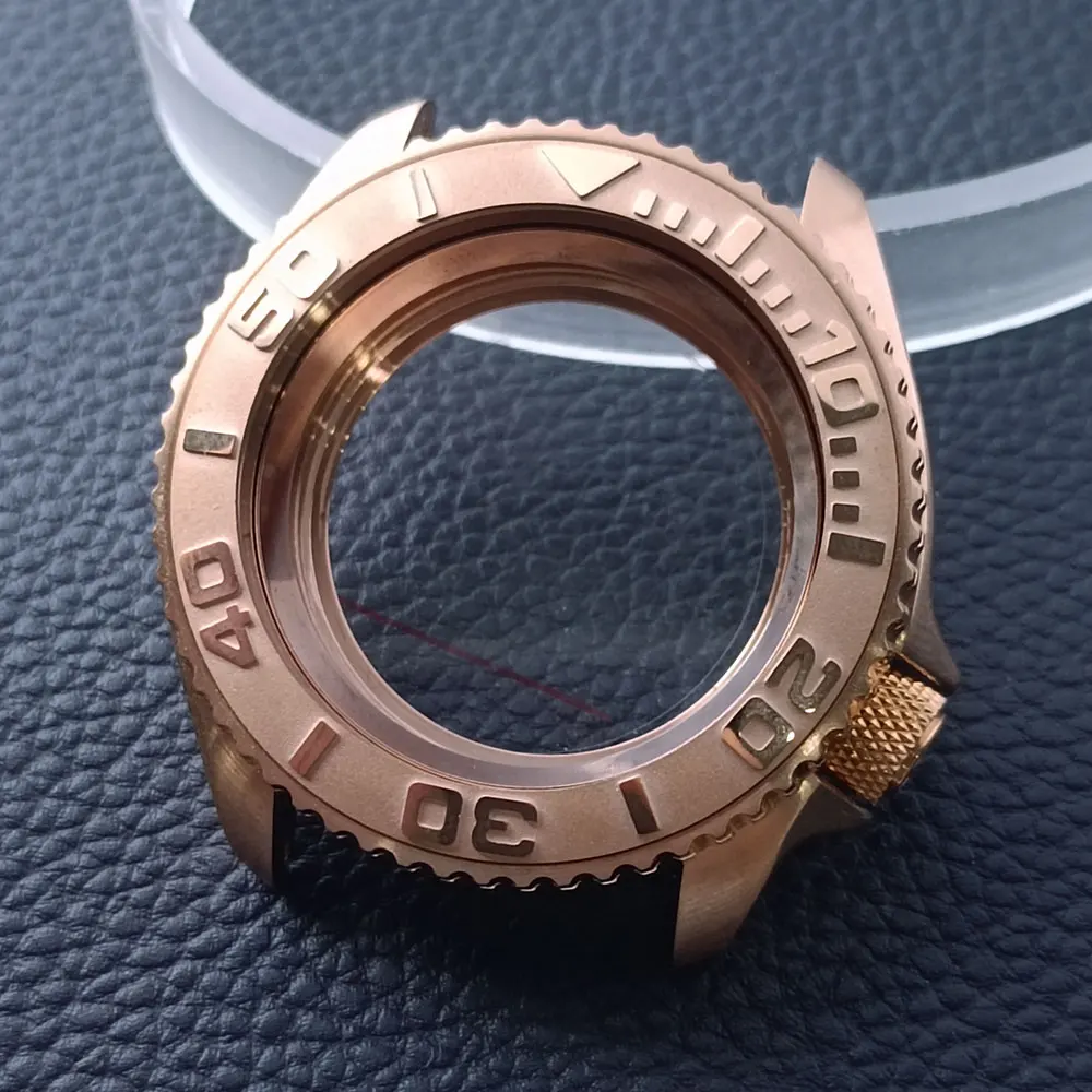 42mm Gold/Rose Gold Steel Watch Case with Sapphire Glass and 22mm Strap